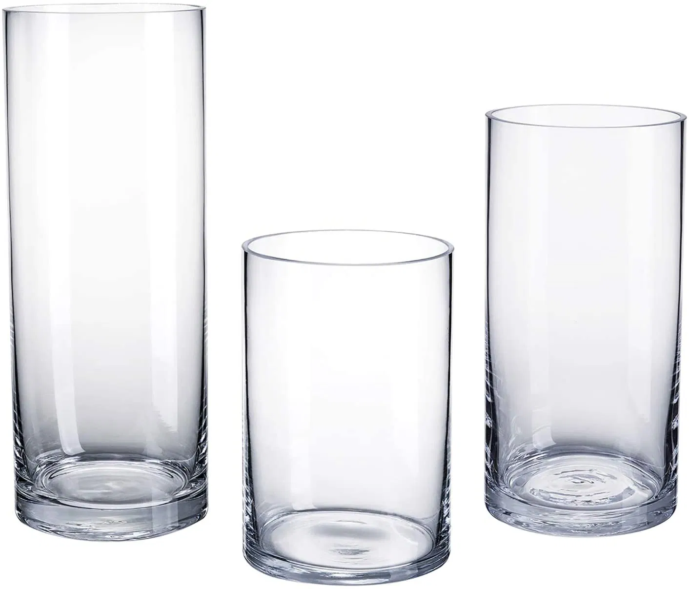 Glass Cylinder Vase Home Decorative Flower Vase Floating Candle Holder for Wedding Centerpieces Tabletop Vase Clear Transparent