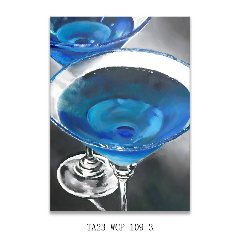 Abstract Yellow Glass Wine Handmade Custom Design Oil Painting Canvas Printed Wall Arts Home Decor and Bedroom Decoration