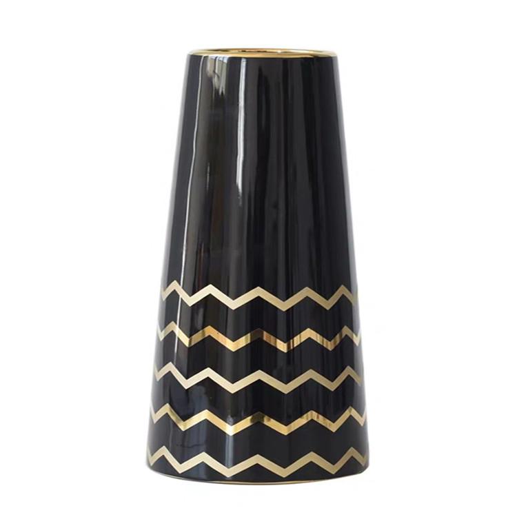 Desktop Flower Vase Wedding Decorative Ceramic Black Vase