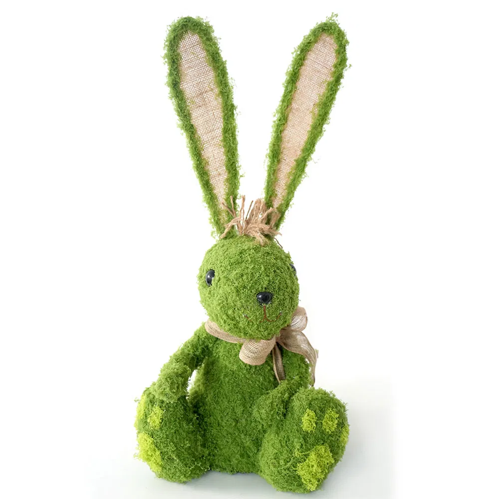 Transworld Original Handmade Artificial Moss Bunny Various Styles Handcrafted Easter Rabbit Animals Decor for Holiday Home Decorations