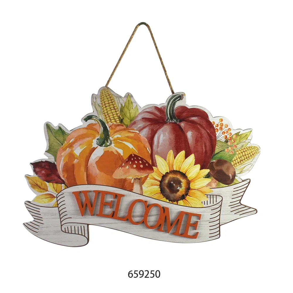 Factory Wholesale Harvest Festival Autumn Wooden Wall Hanging Craft for Home Decor