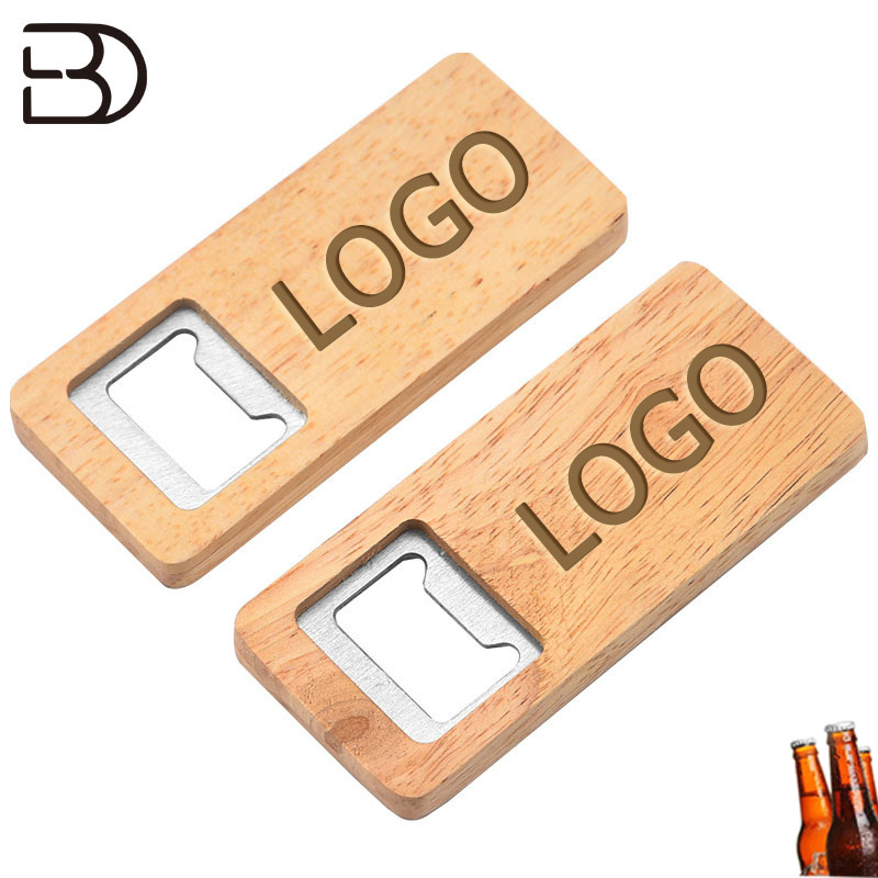 Hoye Crafts Wood Customized Logo Corkscrew Bar or Home Use Beer Bottle Opener Magnetic Beer Corkscrew