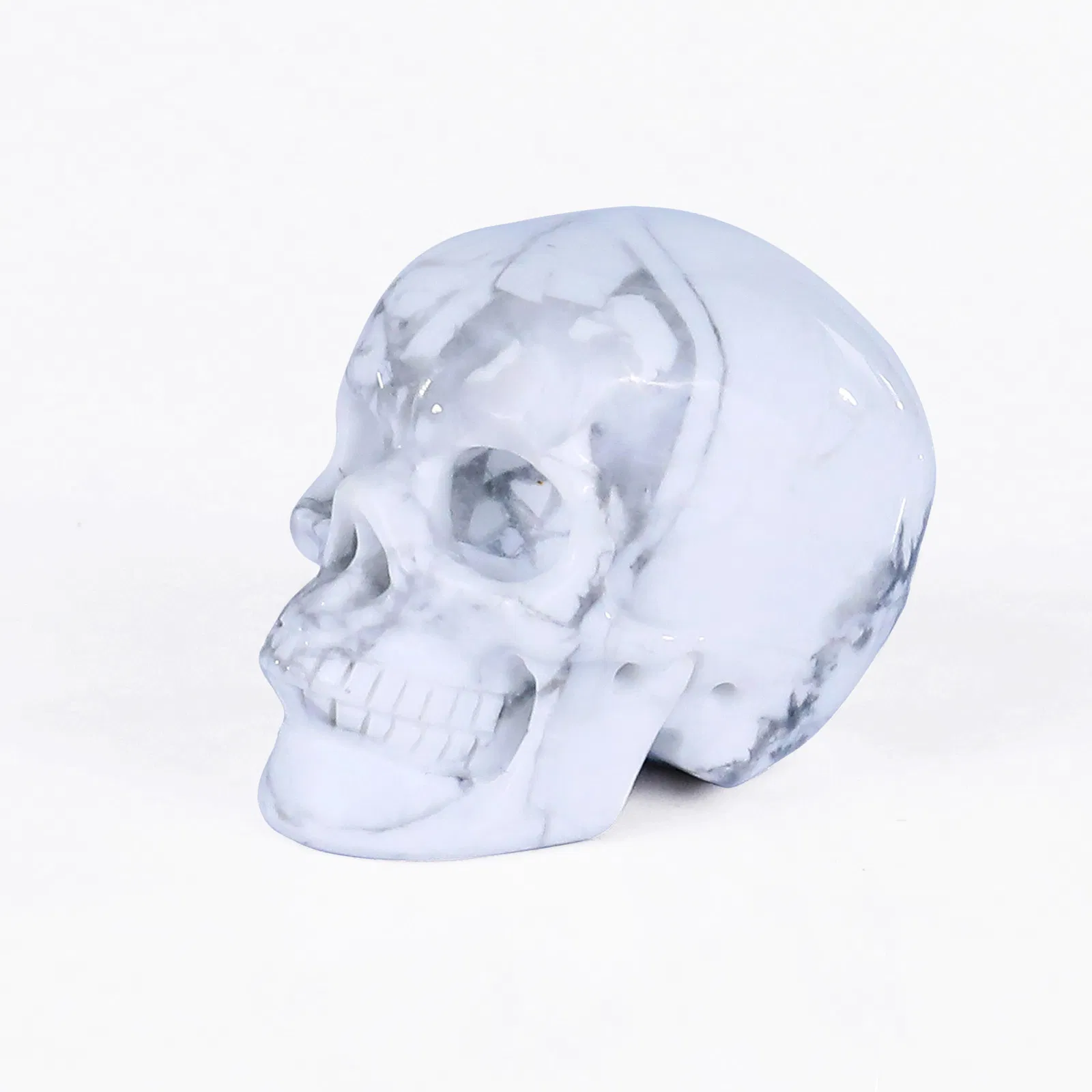 Handmade Crystal Skull Decor Natural Gemstone Craft for Gothic Home Decoration
