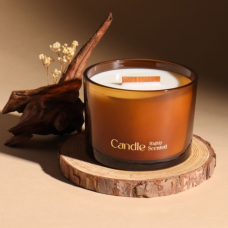 Artisan Amber Scented Candle 400g Red Wax with Hot Stamping