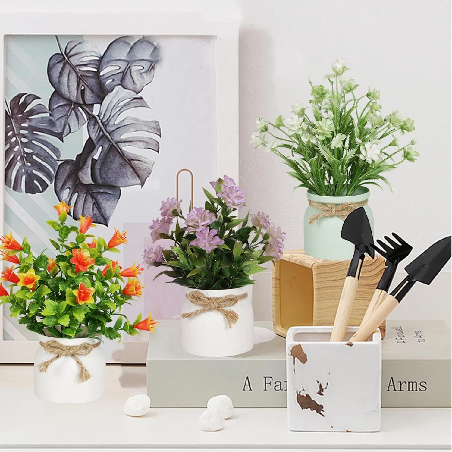 Mini Tabletop Artificial Pot Flowers