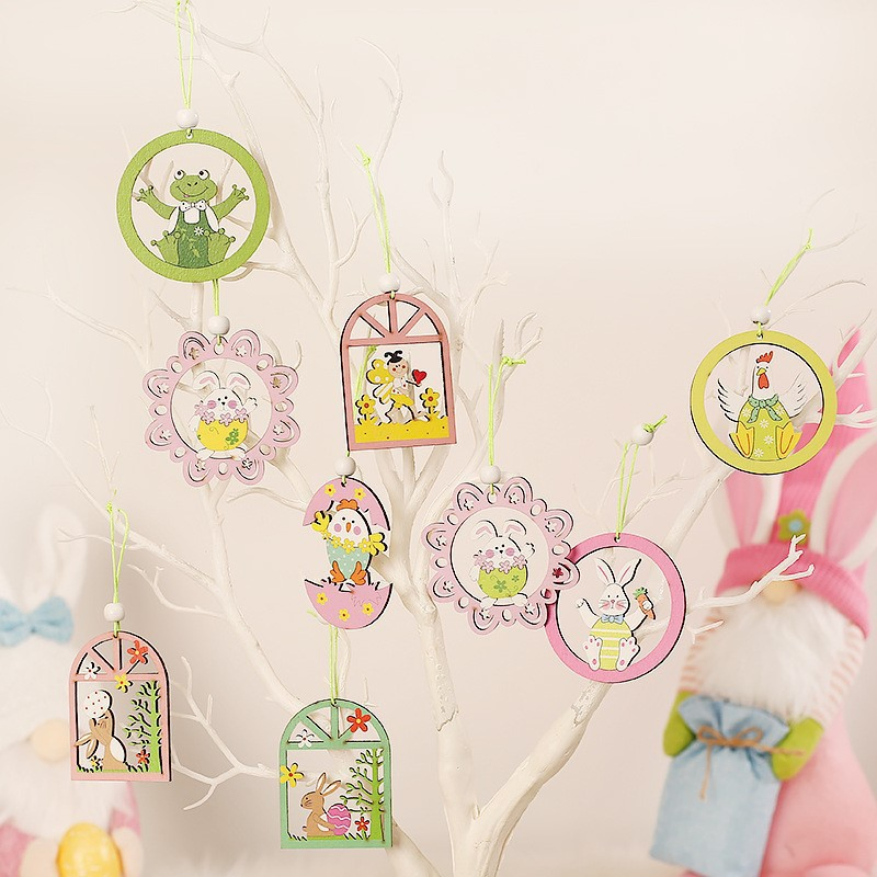 Best Selling Easter Wooden Pendant Home Decoration Holiday Atmosphere Decoration Crafts