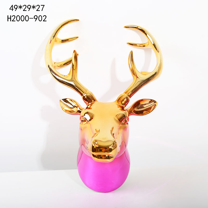 Manufacturer Home Decorations Wall Mounted Deer Head Figurines Resin Crafts