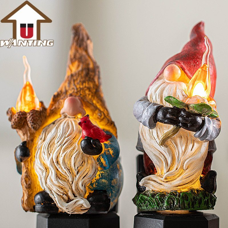 Custom Personalized Torch Dwarf Small Sculpture Resin Craft Home Decorative Light Gift