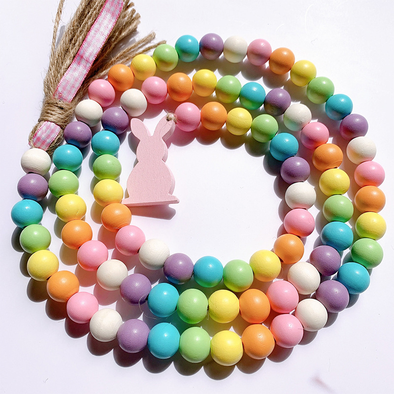 Wood Beads Creative Twine Beaded Children's Home Decoration Hanging Craft Pendant