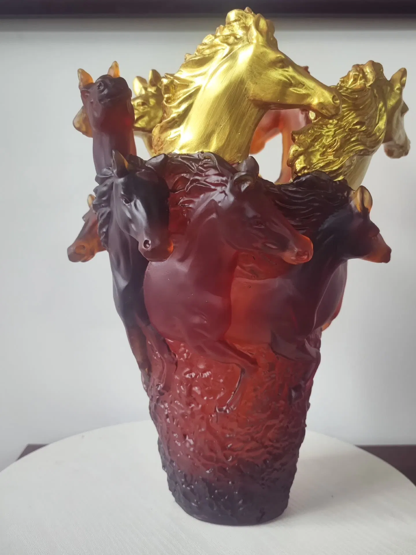 Handmade Nordic European Style Luxury Table Centrepiece Large Size Artisan Crystal Art Glass Flowers Vase for Home Decoration