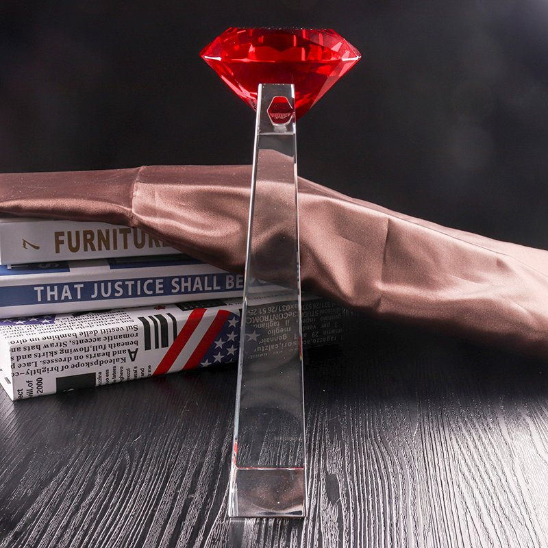 Gloden K9 Crystal Glass Trophy for Souvenir