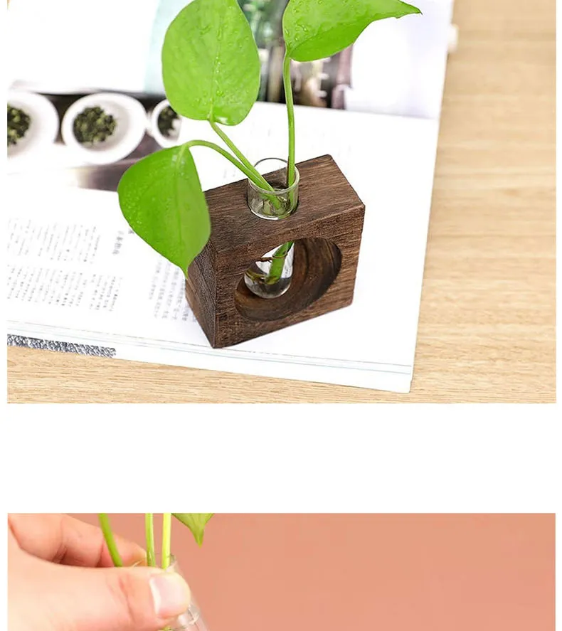 Tabletop Craft Wood Frame Vase