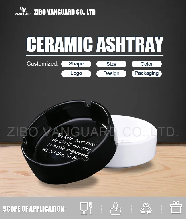 Custom Round Ceramic Ashtray