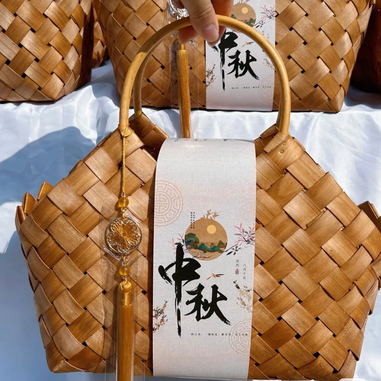 Elegant Handcrafted Wooden Chip Basket for Unique Gifts