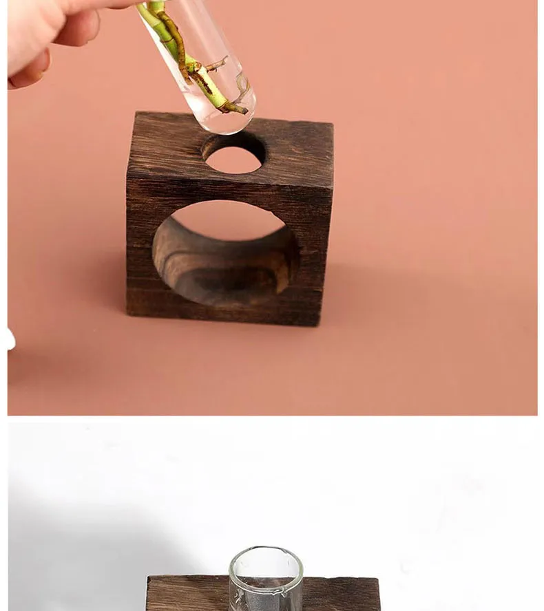 Tabletop Craft Wood Frame Vase