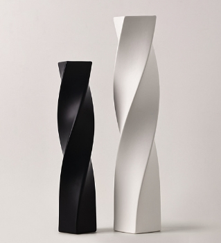 Tall Twisted Geometric Ceramic Vase on Floor for Home Decor Creative Unique Decorative Vase