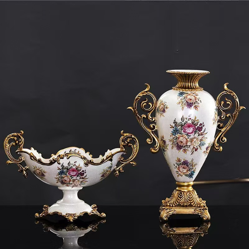 Resin Flower Vase Polyresin Decoration Craft for Mall/Hotel/Home/Garden Decoration Adornos En Resina Vintage