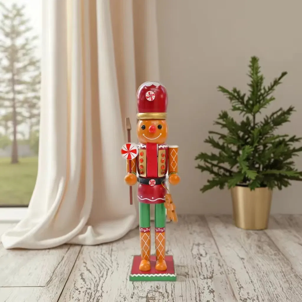 Handmade Festival Wooden Nutcracker Casina Navidad Gingerbread House Doll Home Decoration Gift Christmas
