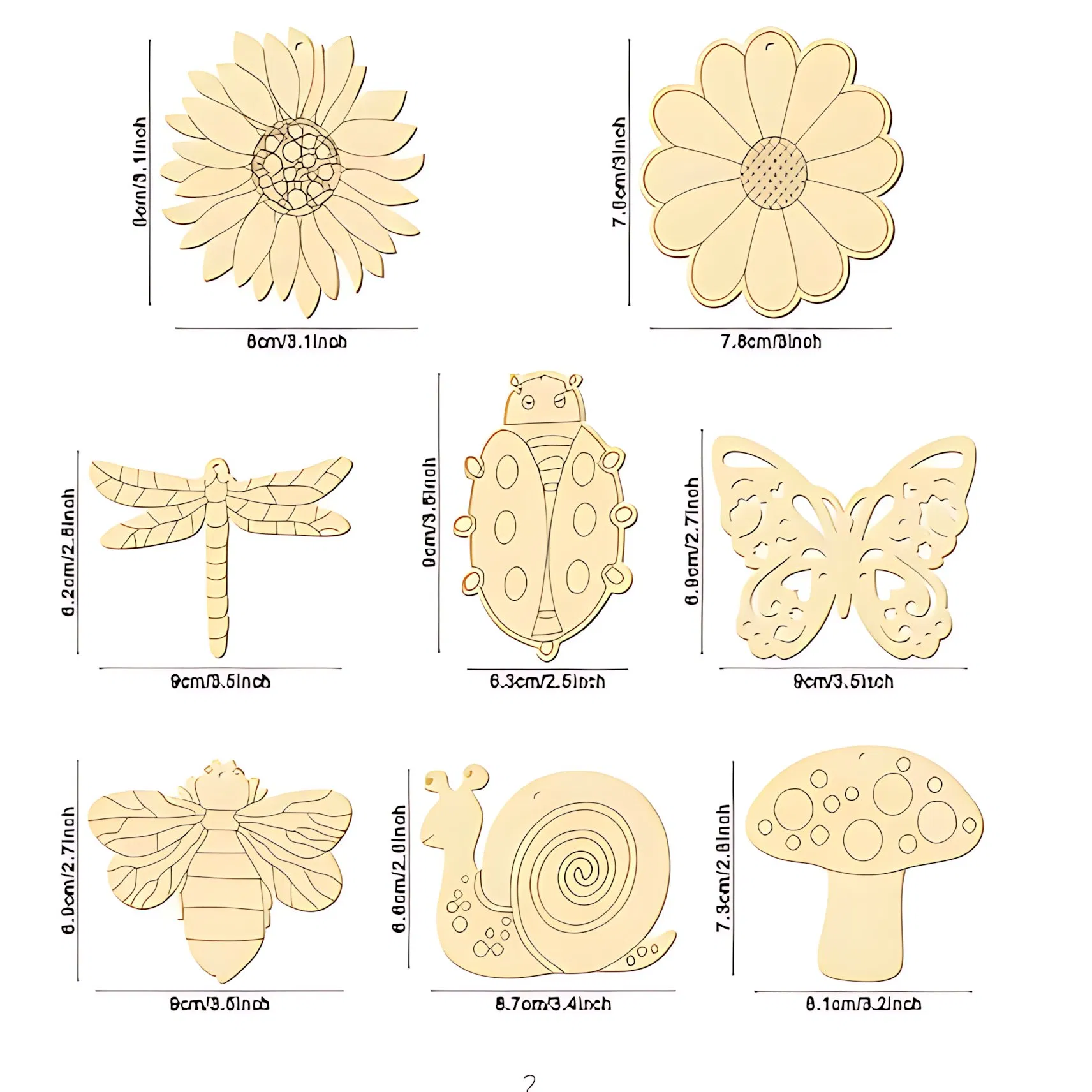 Butterfly Insects DIY Painted Wooden Crafts Small Hanging Ornaments