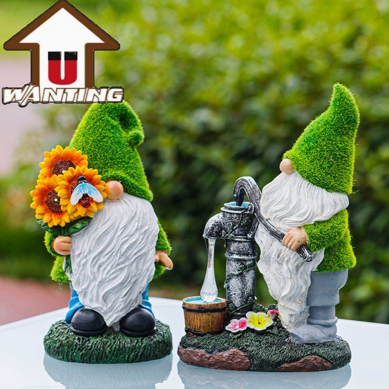 Exquisite Personality Creative Cute Dwarf Light Outdoor Decorative Small Ornaments Resin Material Crafts