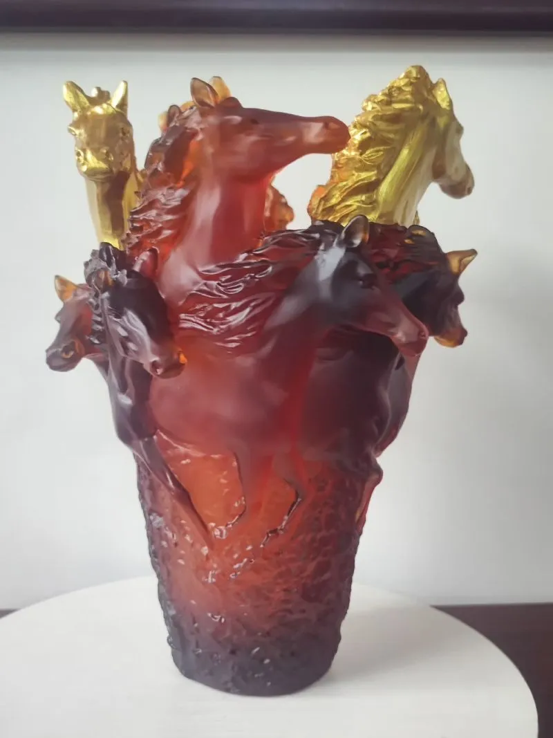 Artisan Crystal Art Glass Vase Detail 2