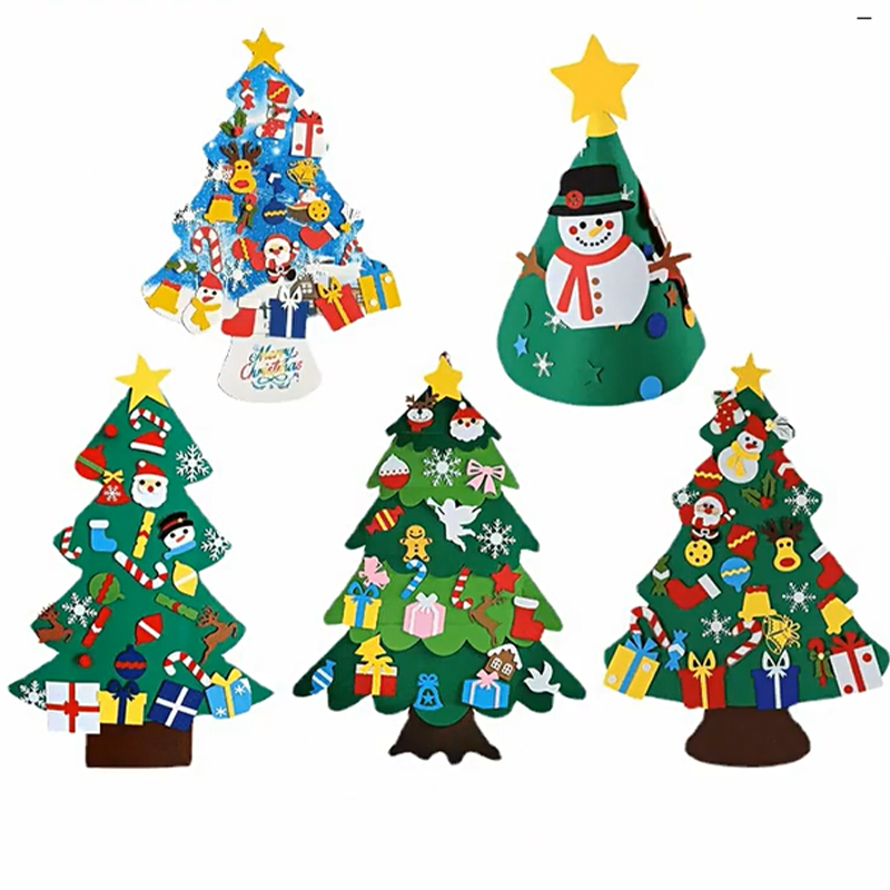 DIY Felt Christmas Tree Xmas Decorations Wall Hanging Ornaments Kids Gifts Party Supplies Christmas Decorations Outdoor