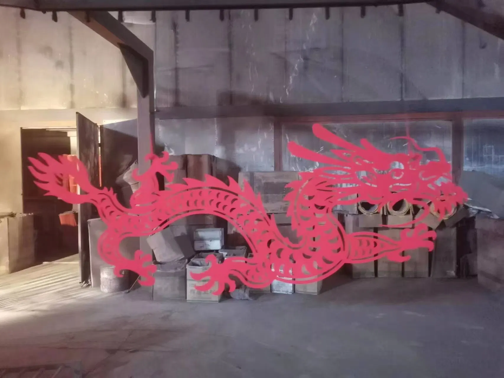 Plane Laser-Cut Custom Metal Chinese Dragon and Phoenix Crafts for Wall Decoration Art