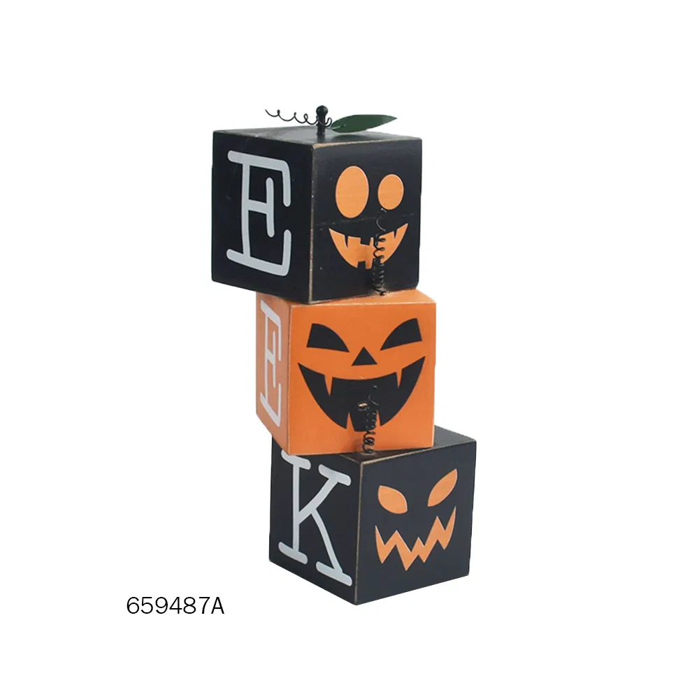 Halloween Tabletop Castle Pumpkin Ghost and Signboard Decorations New Arrival Wooden Crafts Holiday Home Decor