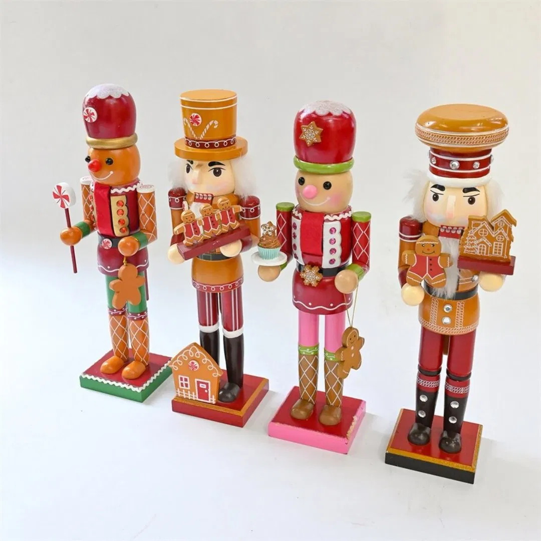 Cascanueces De Navidad Home Ornaments Wooden Craft Gingerbread House Christmas Gifts Doll Wooden Nutcracker