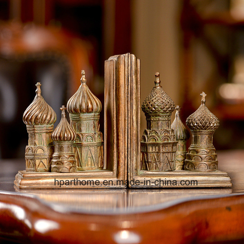 Vintage Exquisite Resin Craft Gothic Castle Building Bookends for Office