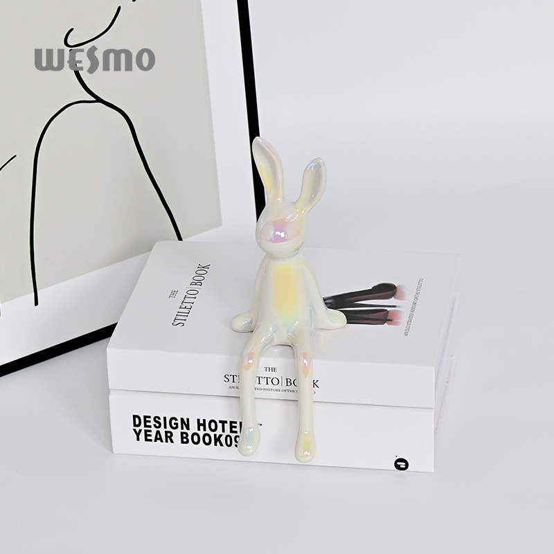 Decorative Objects Porcelain Souvenir White Ceramic Rabbit Ornaments Home Decor Craft