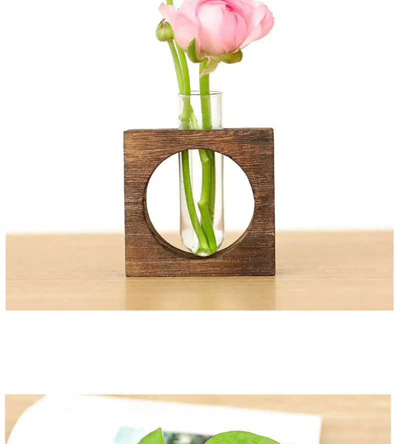 Tabletop Craft Wood Frame Vase