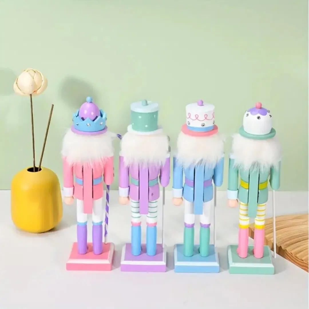 Handmade Wooden Nutcracker Puppet Soldier Ornaments Christmas Gift for Navidad Home Decor Xmas Candy Crafts Christmas Present