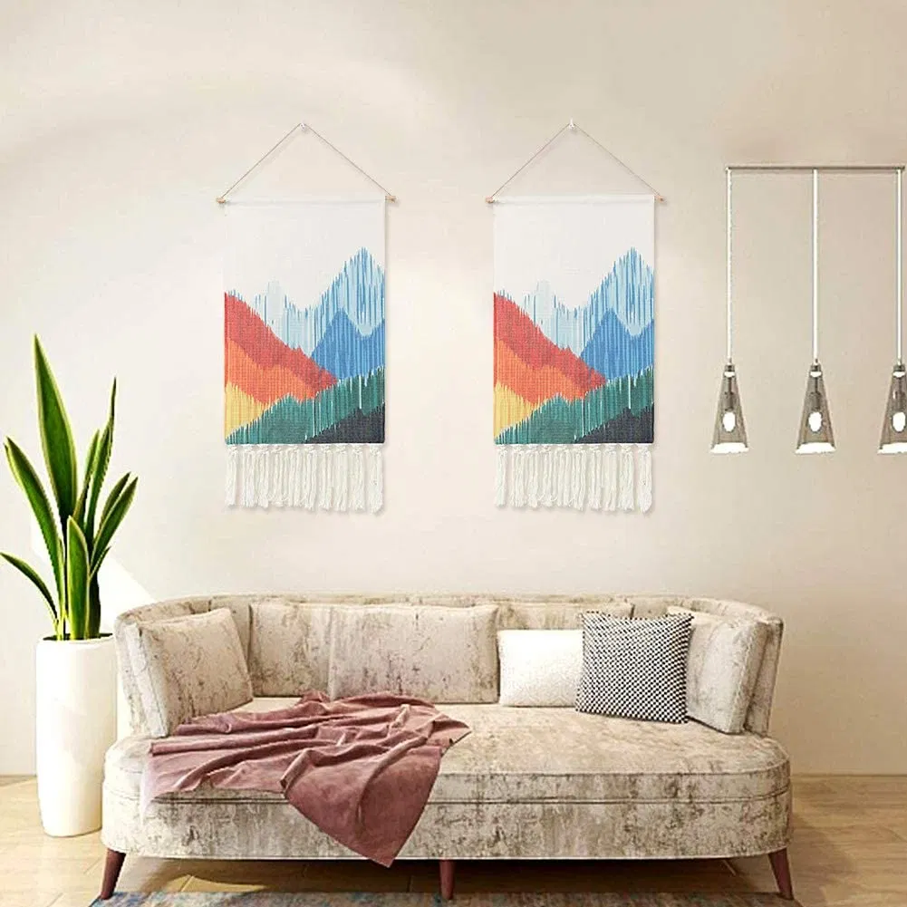 Woven Wall Hanging Geometric Art Tapestry Decoration