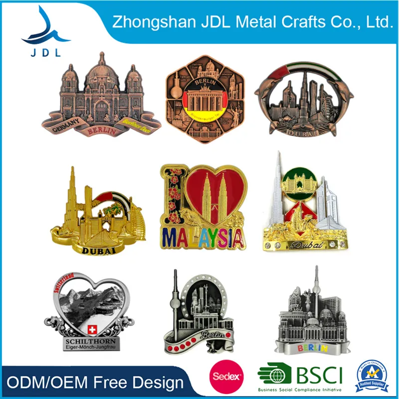 Custom Promotional Gift 3D Epoxy Fridge Magnet Metal Craft for Home Decorations