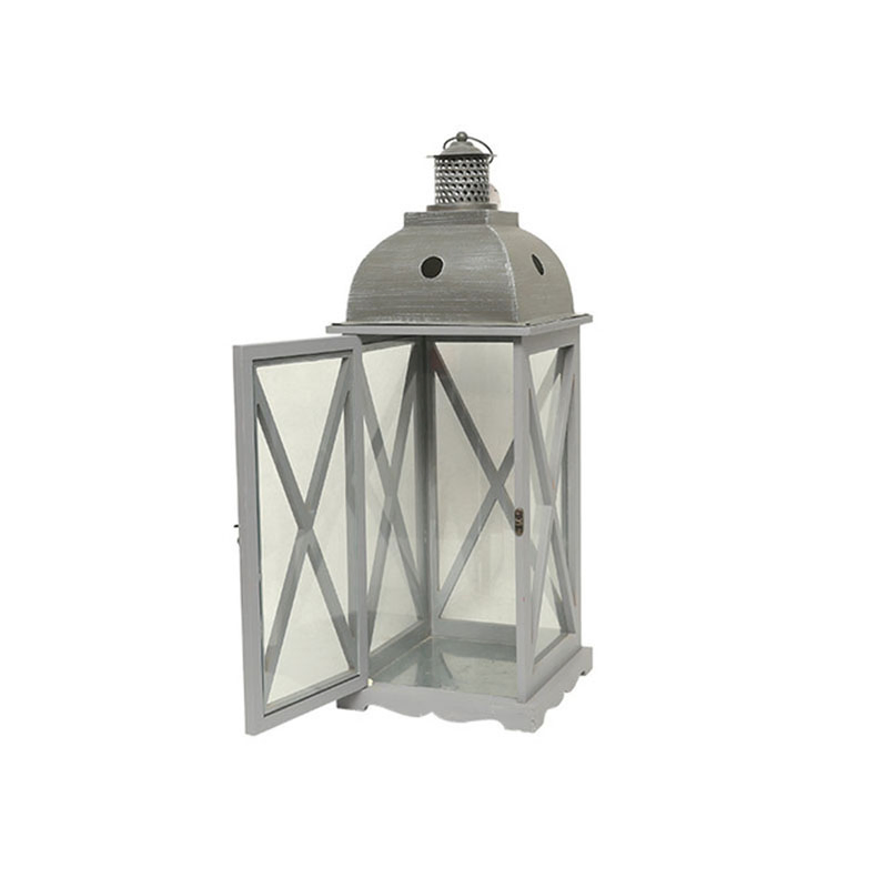 Wooden Storm Garden Lantern Candle Holder Home Decoration Craft