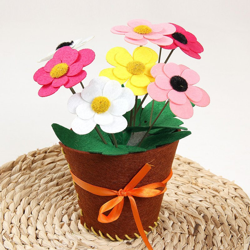 DIY Potted Flower Children Sewing Kit Creative Felt Craft Kit for Kids