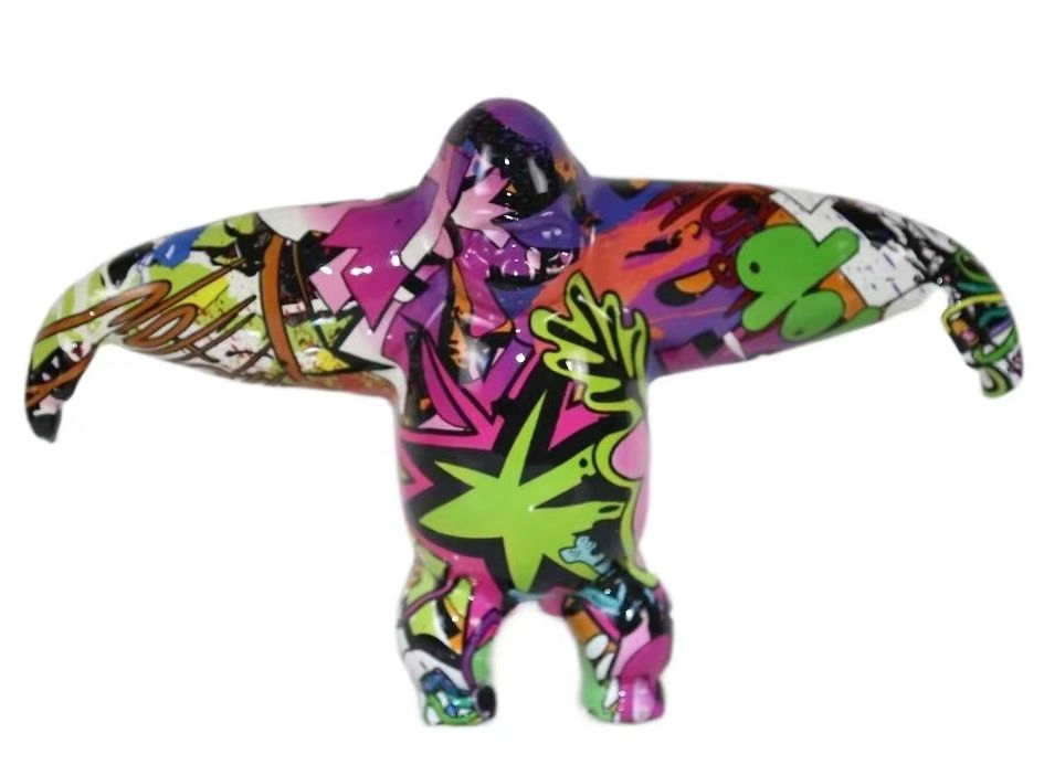 Classic Creative Home Decorative Chrome Silver Chimpanzee Resin Animal Craft