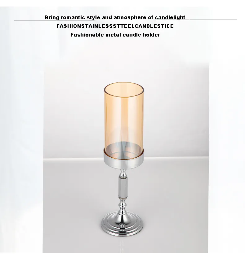 Unique Artisan Crafted Tall Stem Glass Candle Holder