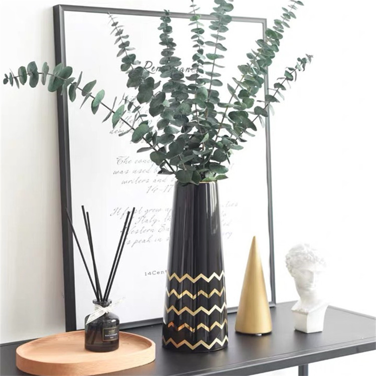Desktop Flower Vase Wedding Decorative Ceramic Black Vase
