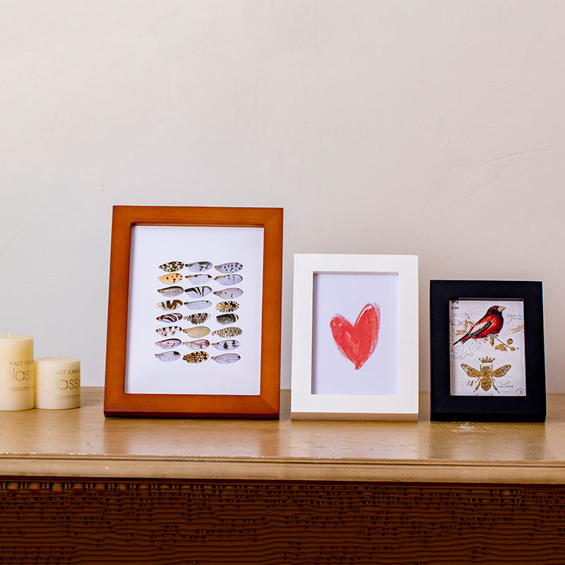 Figurine Home Decoration Craft Promotional Gift Ornament Clear Wooden Photo Frame