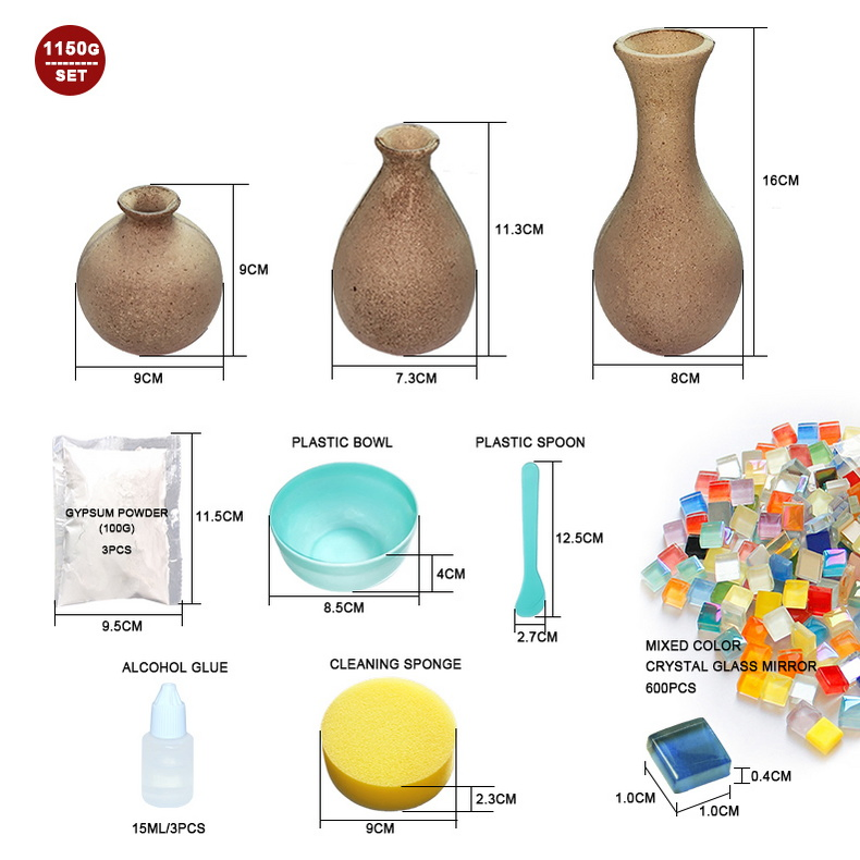 DIY Home Decorative Flower Arrangement Mosaic Vase Craft