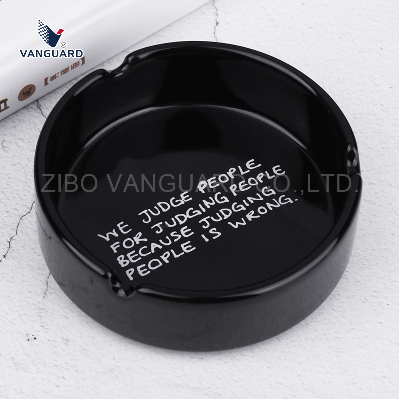 Vanguard Daily Use Ashtray Custom Round Ceramic Decorative Outdoor Ashtray