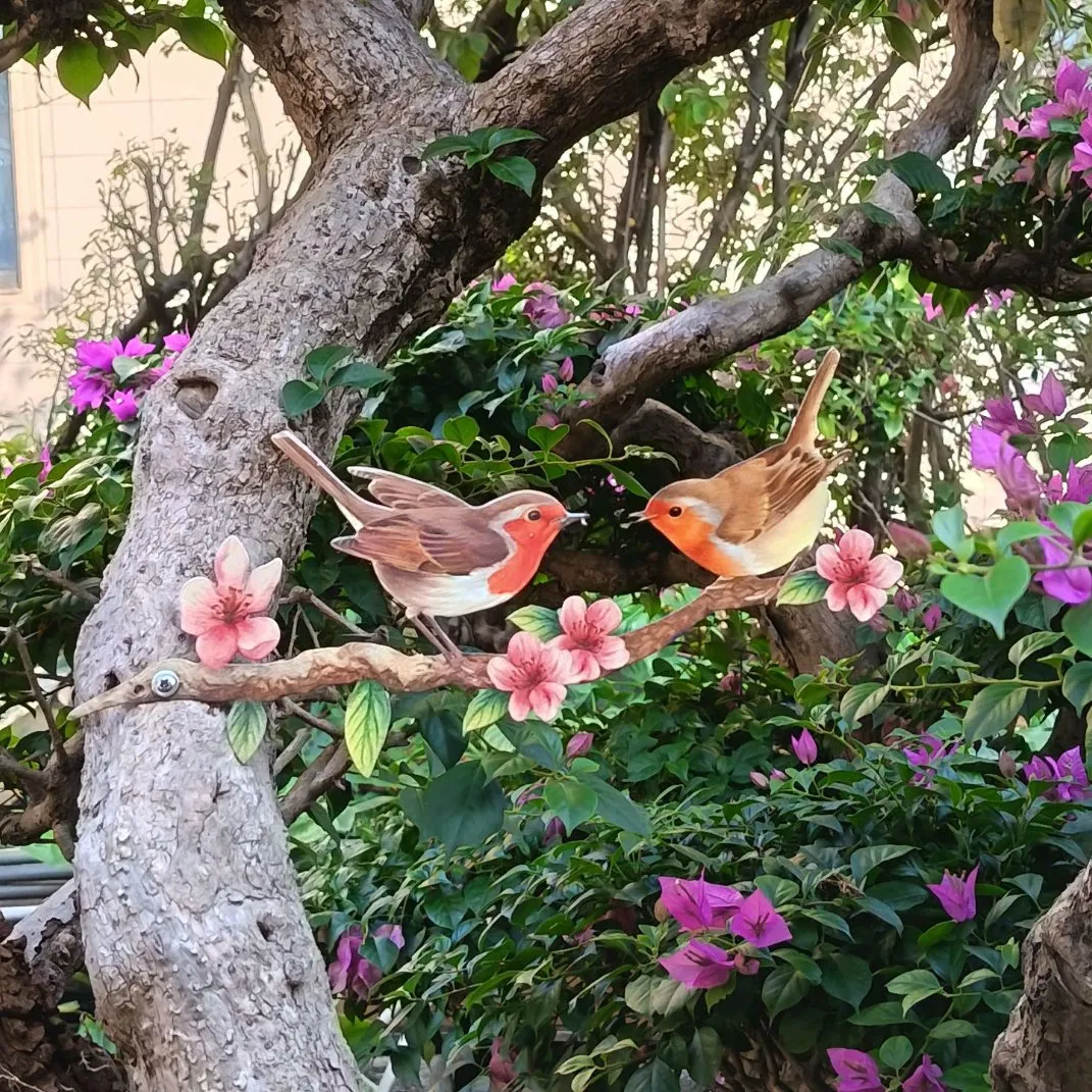 Metal Bird Sculptures Wholesale Outdoor Garden Fence &amp; Tree Decor Courtyard Art Ornament Durable Metal Craft for B2b Buyers