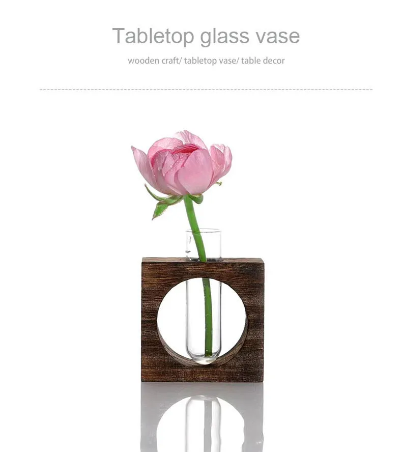Tabletop Craft Wood Frame Vase