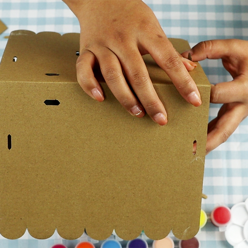 DIY Assembly Craft Handmade Creative Model Coloring 3D Puzzles Graffiti Corrugated Cardboard Paper