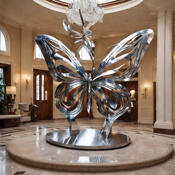 Luxury Stainless Steel Abstract Sculpture - Handcrafted Modern Art Statue for Home &amp; Office Decor - Polished Metal Sculpture Gift for Collectors
