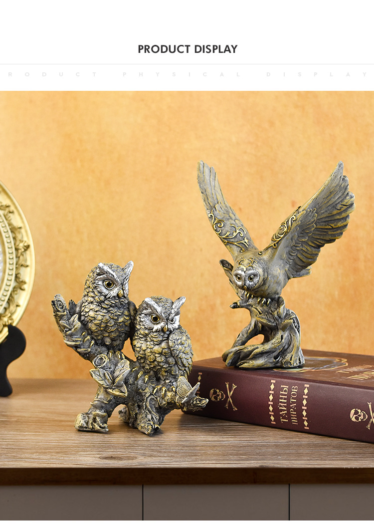 Cross-Border Bestseller Decorative Items Resin Owl Crafts