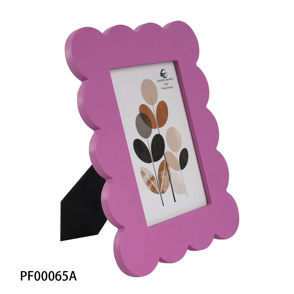 Customized Wooden Craft Photo Frame Freestanding Home Decoration Picture Frame Squiggle Wood Photo Frame