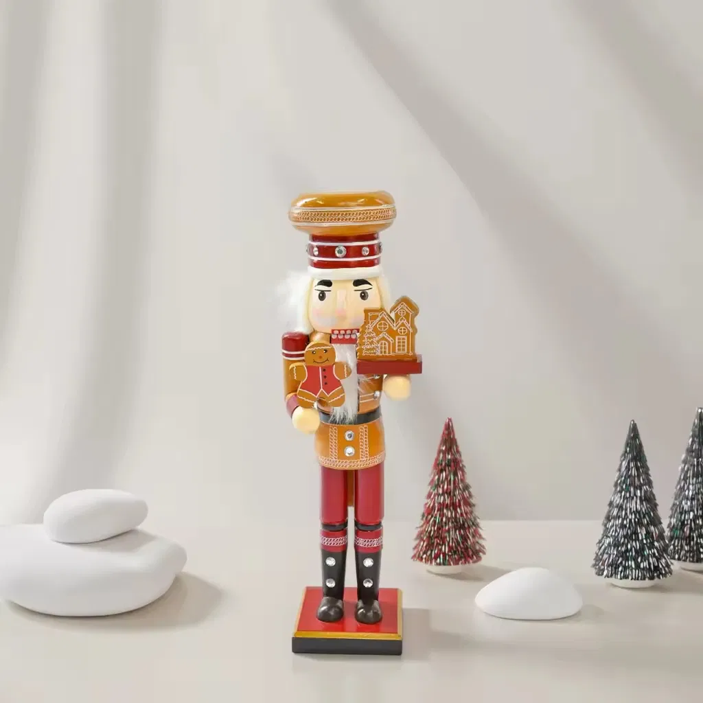 Handmade Festival Wooden Nutcracker Casina Navidad Gingerbread House Doll Home Decoration Gift Christmas